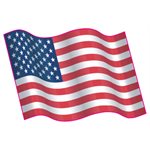 Decal American Flag (Waving) .50" x .70" (FL3-USA-WAVE)
