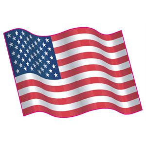 Decal American Flag (Waving) .50" x .70" (FL3-USA-WAVE)