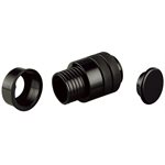 #RA8L2 Alum Skeleton w / recessed hood & Dbl locking nuts TR&Cap-Black