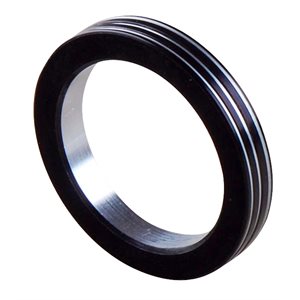 Trim Ring Butt-Black with Silver Grooves